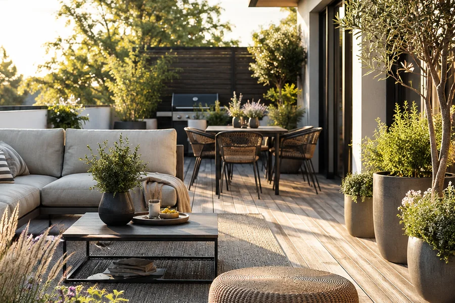 Essbereich auf der Terrasse für 4 bis 6 Personen planen