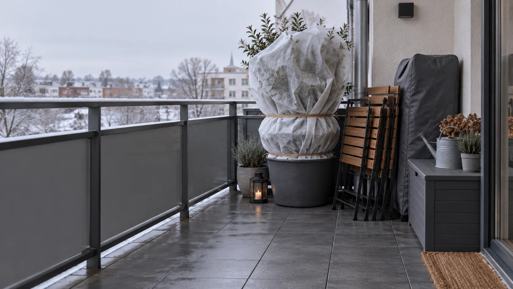 Headerbild: Balkon winterfest machen