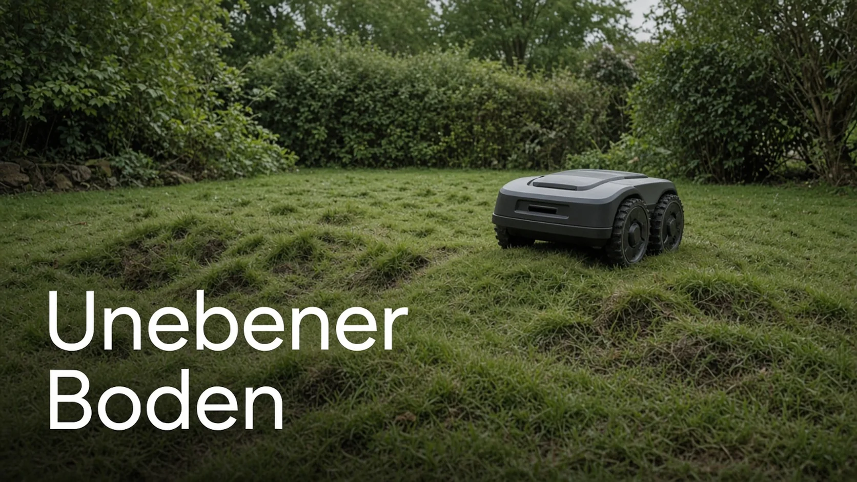 Mähroboter auf unebenem Boden