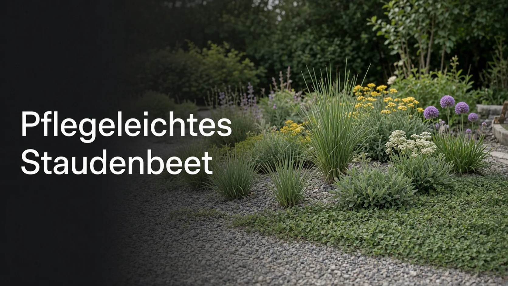 Pflegeleichtes Staudenbeet mit Kiesmulch