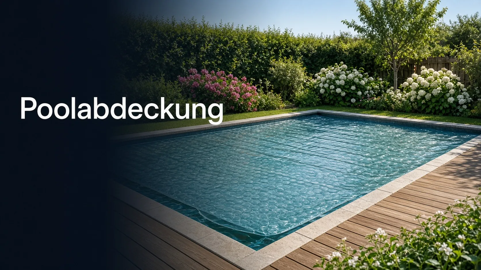 Gartenpool mit Solarabdeckung