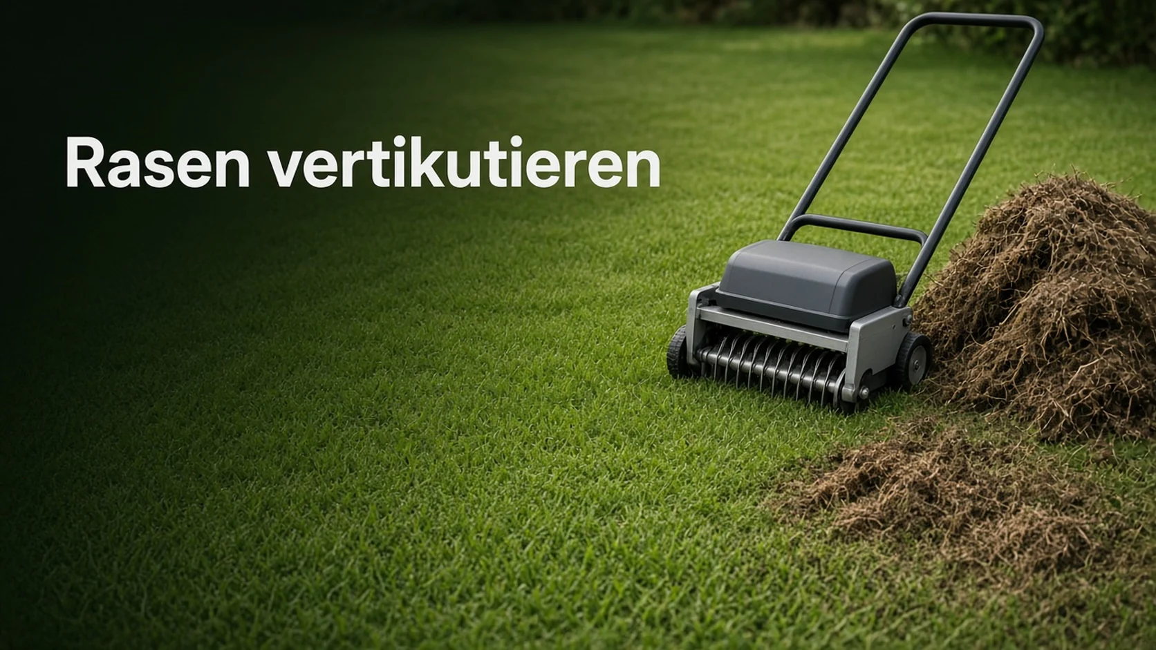 Vertikutierer auf einer Rasenfläche